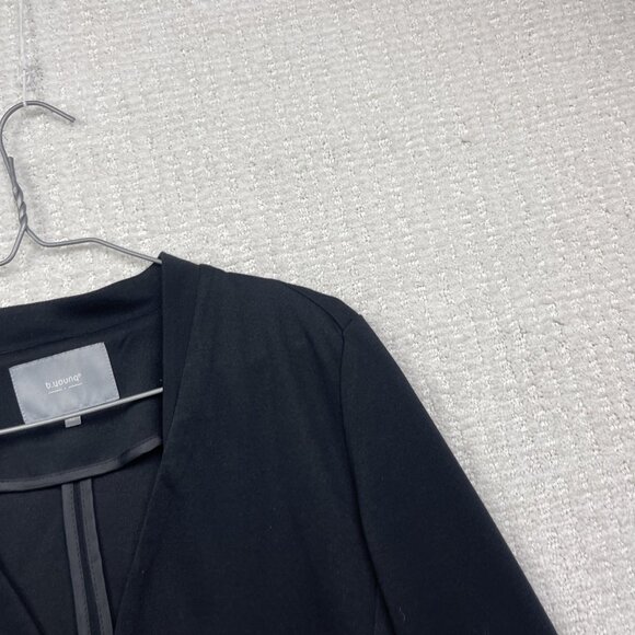 B Young Minimalist Open Front Blazer Wom Sz 40 Black Modern Preppy Style Office - Picture 5 of 16